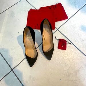 Christian Louboutin Corneille 100 Velours Black Heels Sz 39.5